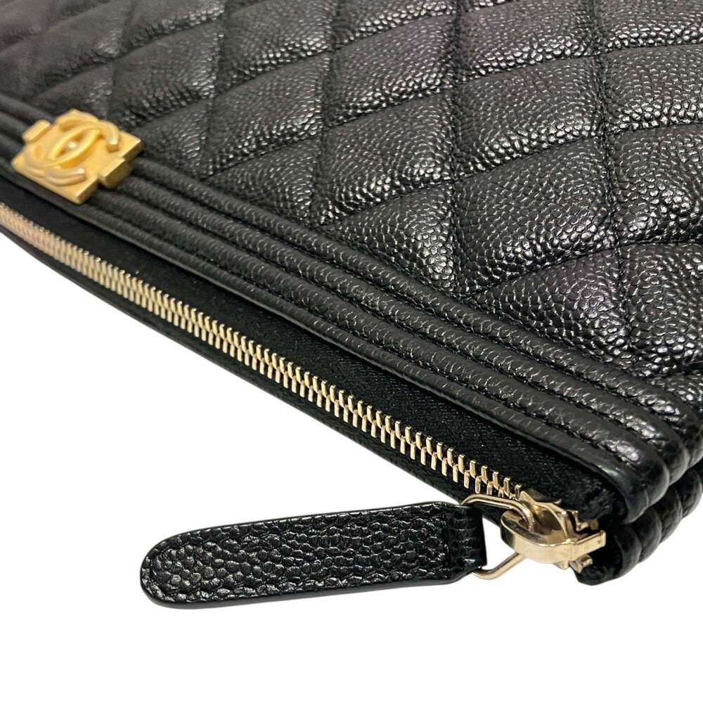 CHANEL Black Caviar Leather Clutch Bag - Picture 8 of 9